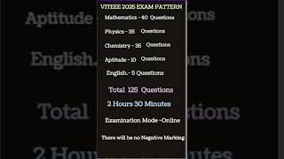 VITEEE 2025 EXAM PATTERN  VITEEE 2025 Registration Starts  viteee [upl. by Susie]