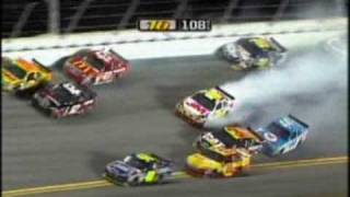 Bud Shootout Third caution Wreck Crash Big one 2009 [upl. by Nodnil670]