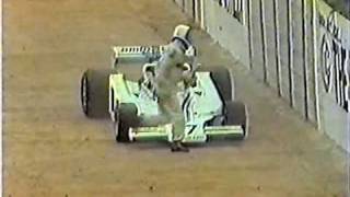 1977  Tom Pryce crash live broadcast TV  Kyalami circuit [upl. by Feliks]