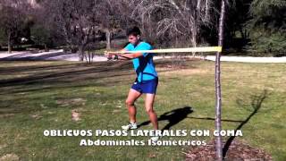 Personal Running  ABDOMINALES ISOMÉTRICOS Oblicuos pasos laterales con goma elásticam4v [upl. by Jacqui615]