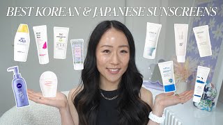 ☀️ Top 10 Korean amp Japanese Sunscreens 🇯🇵🇰🇷  Best Asian Sunscreens with NO white cast or pilling [upl. by Duwad973]