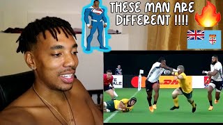 Fiji Rugby Players Are Superhuman REACTION  Bump Offs Big Hits [upl. by Ching]