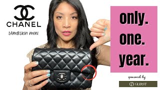 CHANEL MINI RECTANGLE FLAP LAMBSKIN REVIEW WHAT FITS ONE YEAR WEAR Sponsor GLIRST [upl. by Richards]