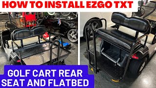 How to Install Golf Cart Rear Seat  EZGO TXT Medalist Flip Seat [upl. by Yesiad]