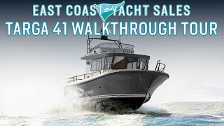 Targa 41 Walkthrough Tour At Düsseldorf Boat Show [upl. by Aitsirhc]