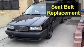 Front seat belt replacement on the Volvo 850 S70 V70 etc  VOTD [upl. by Rebmak610]