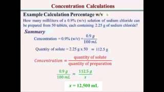 Percentage Concentration Calculations [upl. by Thorbert513]