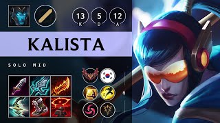 Kalista Mid vs Talon Triple Kill Dominating  KR Grandmaster Patch 1417 [upl. by Naig933]