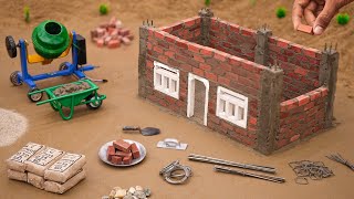 diy mini cemented house construction science project  bricks house making SmallCreator01 [upl. by Ecidnarb782]