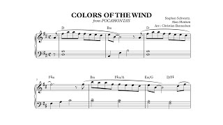 Colors Of The Wind  Easy piano [upl. by Hanikehs]