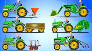 Tractor Vehicle Videos  Cartoon Videos For Children by Kids Channel [upl. by Erual538]