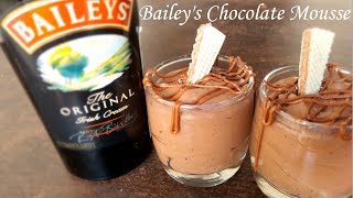 Baileys Chocolate Mousse  Easy Chocolate Mousse Recipe  Eggless Baileys Chocolate Mousse [upl. by Ellennaj]