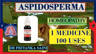 Aspidosperma Quebracho  Homeopathic Medicine  1 medicine 100 uses asthma drpriyankashomeopathy [upl. by Meesan]