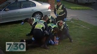 Melbourne police captured on CCTV taking down disability pensioner [upl. by Jael694]