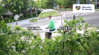 ‼️ VÄNSTEREXTREMIST VANDALISERAR AFSAFFISCH – FÅNGAS PÅ FILM [upl. by Reilamag296]