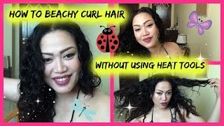 HOW TO BEACHY CURL HAIR WITHOUT USING HEAT TOOLS  Candys Rouge [upl. by Shotton]