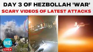 LIVE  Day 3 Of Hezbollah War Sensational Footage Of Latest Attacks On Israel  Lebanon  IDF [upl. by Pooi547]