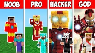 Minecraft NOOB vs PRO vs HACKER vs GOD  IRON MAN in Minecraft  Animation [upl. by Siulesoj220]