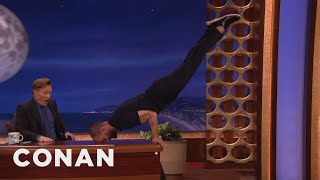 Jamie Dornan Turns Conan’s Desk Into A Pommel Horse  CONAN on TBS [upl. by Dewayne]