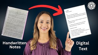 Easily Convert Handwritten Notes into Digital Text Using ChatGPT [upl. by Jamin]