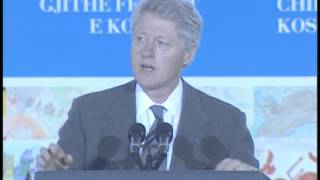 President Clintons Remarks to the Citizens of Ferizaj Kosovo [upl. by Aldarcie]