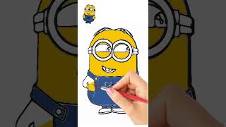 Minions Coloring Sketch Drawing drawing animation bedtimestories minionstory [upl. by Minsk]