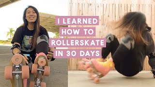 LEARNING TO ROLLER SKATE IN 30 DAYS  PART 1 [upl. by Enomis]