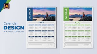 Create a stunning calendar design in Adobe Illustrator [upl. by Stronski615]