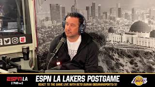 ESPN LA Lakers Postgame The Lakers get the W on a backtoback in Memphis [upl. by Nediarb696]