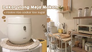 Makeover Meja Makan Unboxing amp Review Rice Cooker Low Sugar OKOME by Umeda vlognyarara [upl. by Ayekal]