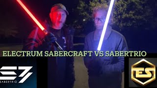 Electrum Sabercraft vs Sabertrio Lightsaber Dueling [upl. by Anniala381]