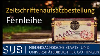 Fernleihe Zeitschriftenaufsatzbestellung [upl. by Aidnyc512]