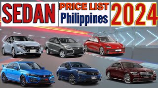 Sedan Price List in Philippines 2024 [upl. by Alyaj]