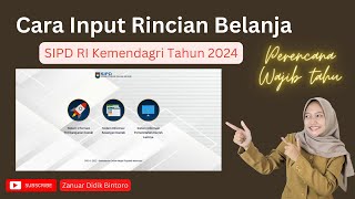 Cara Input Rincian Belanja Renja 2024 pada SIPD RI Kemendagri untuk Anggaran 2024 [upl. by Teilo]