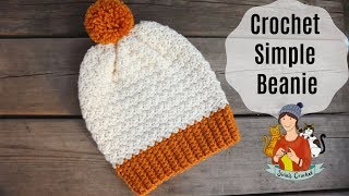 Crochet Simple Beanie  Beginner Friendly Hat Tutorial [upl. by Eiffub]