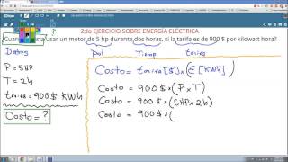 25 2do Ejercicio sobre energía eléctrica [upl. by Chiquia]