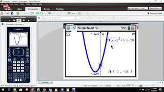 Using the TINspire to get the yintercept [upl. by Yrocal]