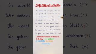 Deklination der Adjektive deutsch deutschlernen dativ deutschonline german learngerman shorts [upl. by Goodkin]