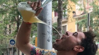 How to drink from a Porrón  Spanish Traditions shorts [upl. by Fionnula]