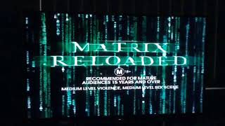 Opening to The Matrix Reloaded 2003 VHS Tapes Australia [upl. by Dias409]