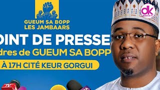 POINT DE PRESSE  BOUGANE GUEYE DANY Guem sa bopp les jambaars de [upl. by Aisinut522]