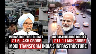 BJP vs Congress Infrastructure Budget Comparison 20042024  India Infrastructure Development [upl. by Cilo265]