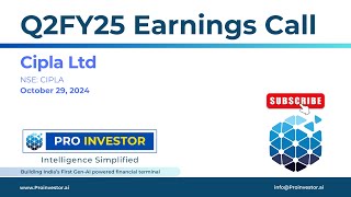 Cipla Ltd  Q2FY25  Earnings Conference Call  concall concallshorts cipla [upl. by Pablo121]