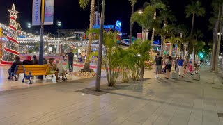 Tenerife  Golden Mile The Christmas Decorations Are UpPlaya Las Americas [upl. by Elleral896]