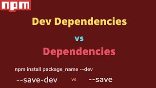 dependencies VS Devdependencies and NPM install package name save dev HINDI [upl. by Naig827]