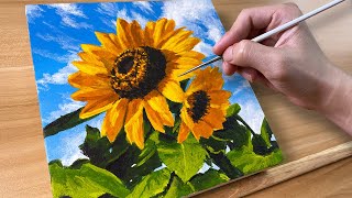 How to Paint Sunflower  Acrylic Painting  Correa Art [upl. by Agnew]