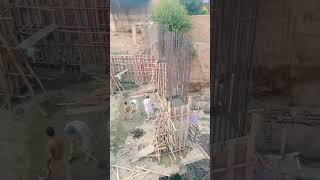 Reinforcement column Concrete Pouring youtubeconstructionshortsreinforcement [upl. by Gayler]