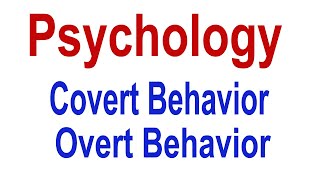 What is Covert and Overt Behavior  Difference Between Overt and Covert Behavior UrduHindi [upl. by Suoivatnod]