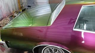 True Gritt Customs 1980 Pontiac grand Prix chameleon paint job quotALLKANDY WET WET CLEARCOAT quot [upl. by Ahsemad]