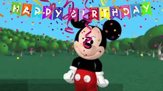 🌟 Happy Birthday with Mickey Mouse 🌟  Canción Infantil en Ingles  English Songs [upl. by Yelrebmik]